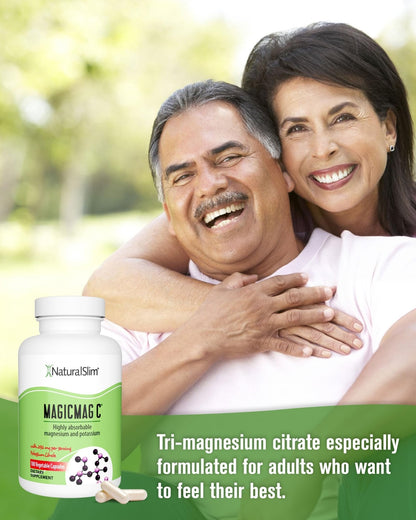 MagicMag C by NaturalSlim, Magnesium Citrate Capsules for Muscle Relaxation, Sleep Quality, Nerve Function & Electrolyte Support, Daily Magnesium Supplement - Maple Wellness Supplements