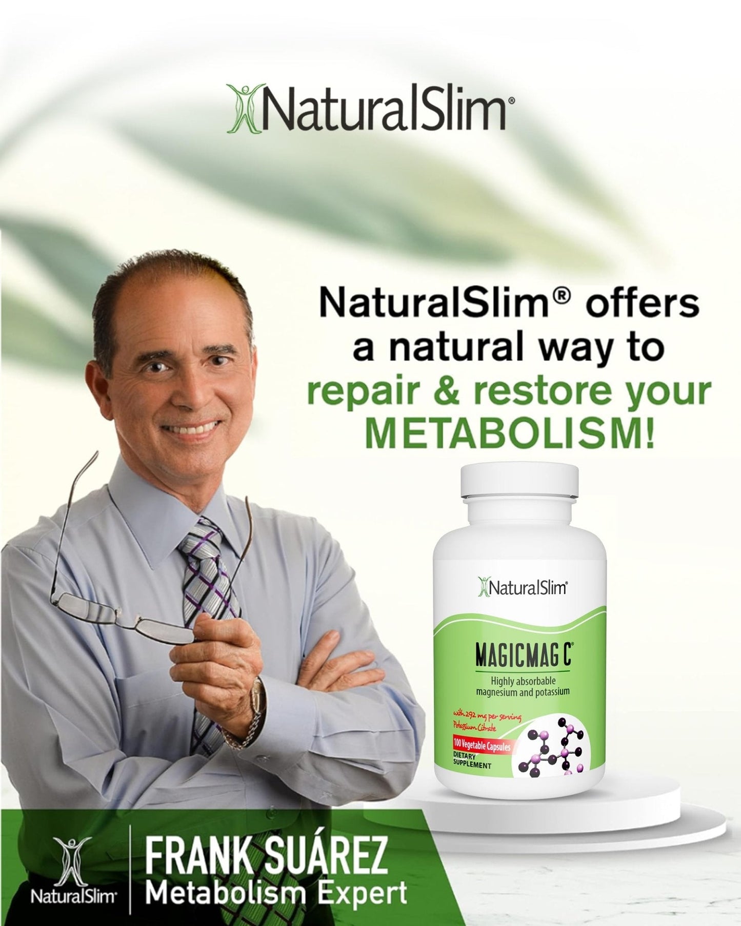MagicMag C by NaturalSlim, Magnesium Citrate Capsules for Muscle Relaxation, Sleep Quality, Nerve Function & Electrolyte Support, Daily Magnesium Supplement - Maple Wellness Supplements