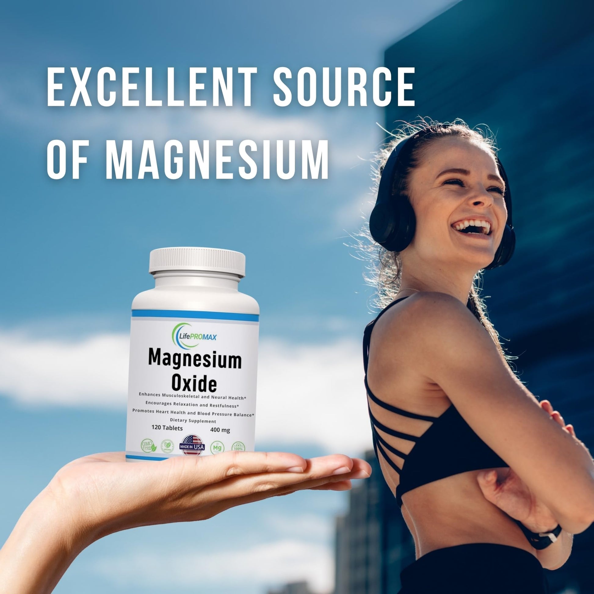 Magnesium 400mg [High Potency] Supplement – Magnesium Oxide for Immune Support, Muscle Recovery, Leg Cramps and Relaxation 120 Tablets - Maple Wellness Supplements