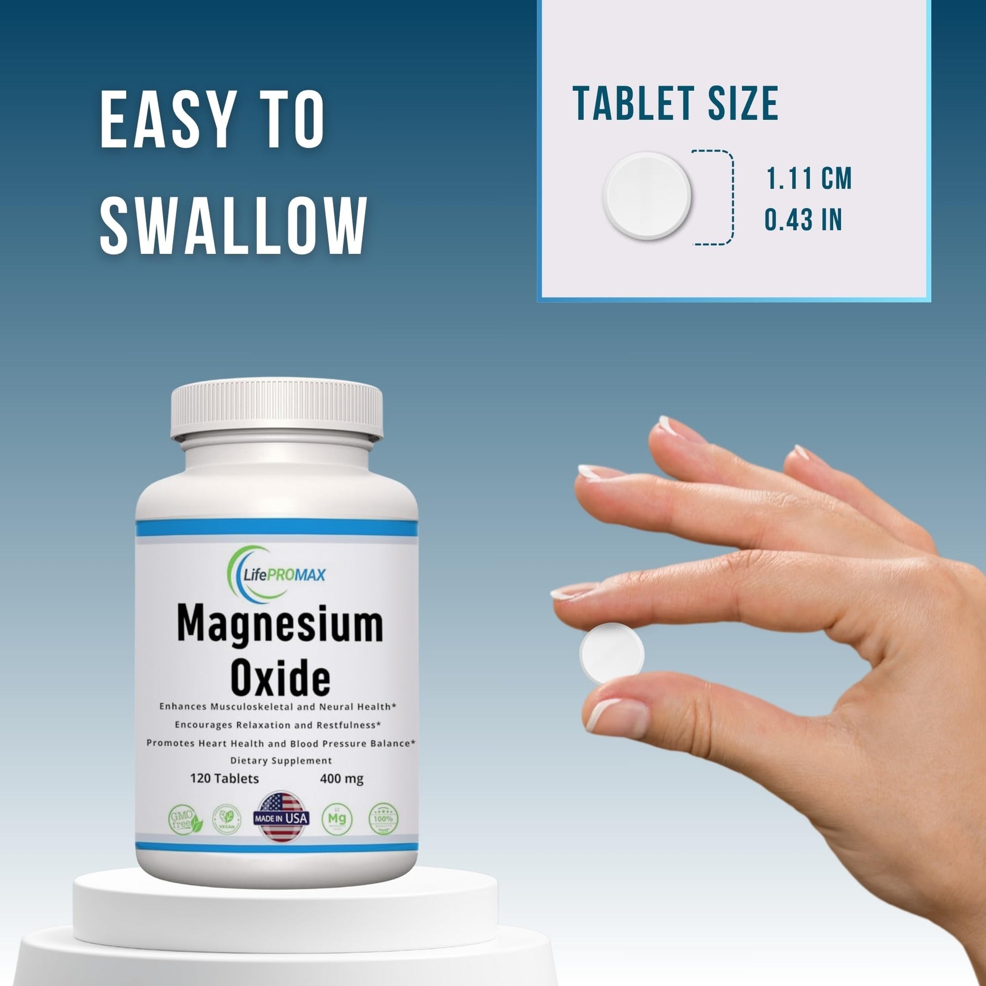 Magnesium 400mg [High Potency] Supplement – Magnesium Oxide for Immune Support, Muscle Recovery, Leg Cramps and Relaxation 120 Tablets - Maple Wellness Supplements