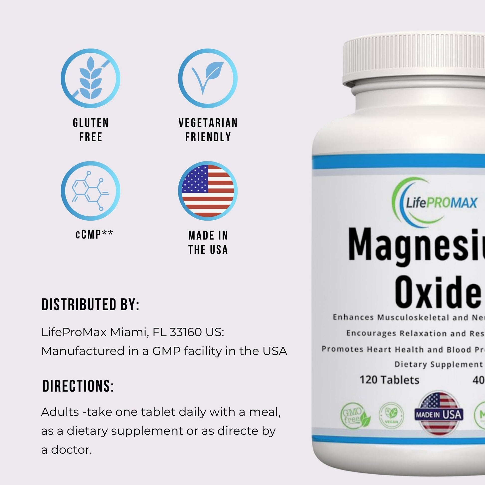 Magnesium 400mg [High Potency] Supplement – Magnesium Oxide for Immune Support, Muscle Recovery, Leg Cramps and Relaxation 120 Tablets - Maple Wellness Supplements