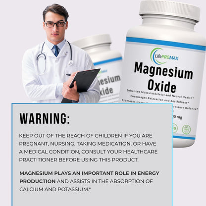 Magnesium 400mg [High Potency] Supplement – Magnesium Oxide for Immune Support, Muscle Recovery, Leg Cramps and Relaxation 120 Tablets - Maple Wellness Supplements