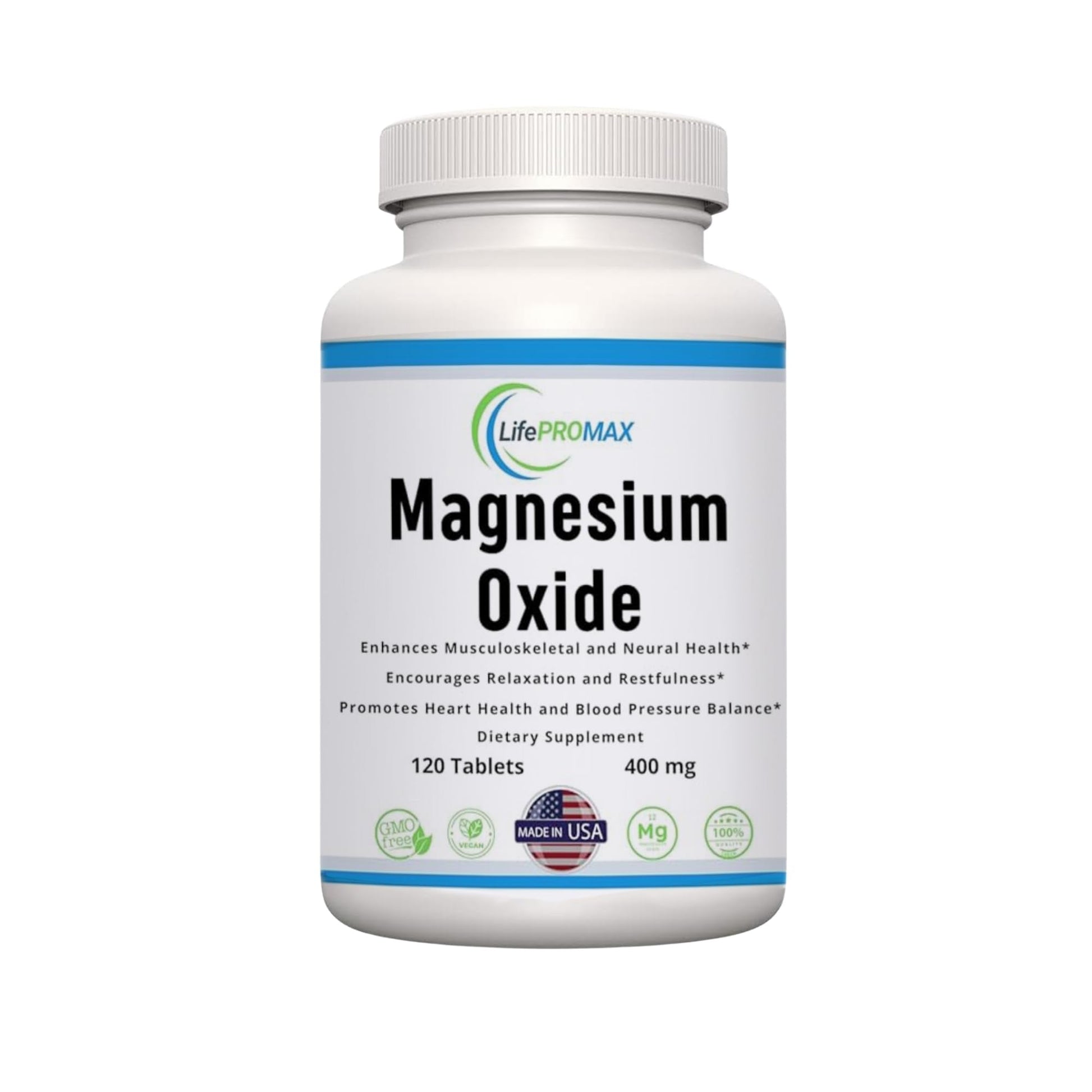 Magnesium 400mg [High Potency] Supplement – Magnesium Oxide for Immune Support, Muscle Recovery, Leg Cramps and Relaxation 120 Tablets - Maple Wellness Supplements