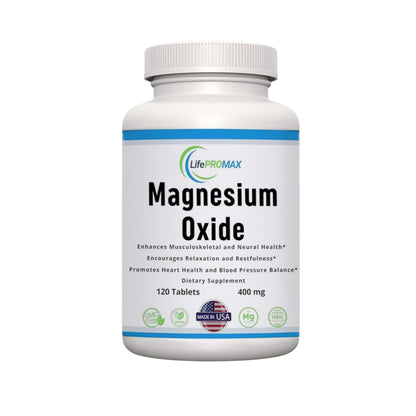 Magnesium 400mg [High Potency] Supplement – Magnesium Oxide for Immune Support, Muscle Recovery, Leg Cramps and Relaxation 120 Tablets - Maple Wellness Supplements