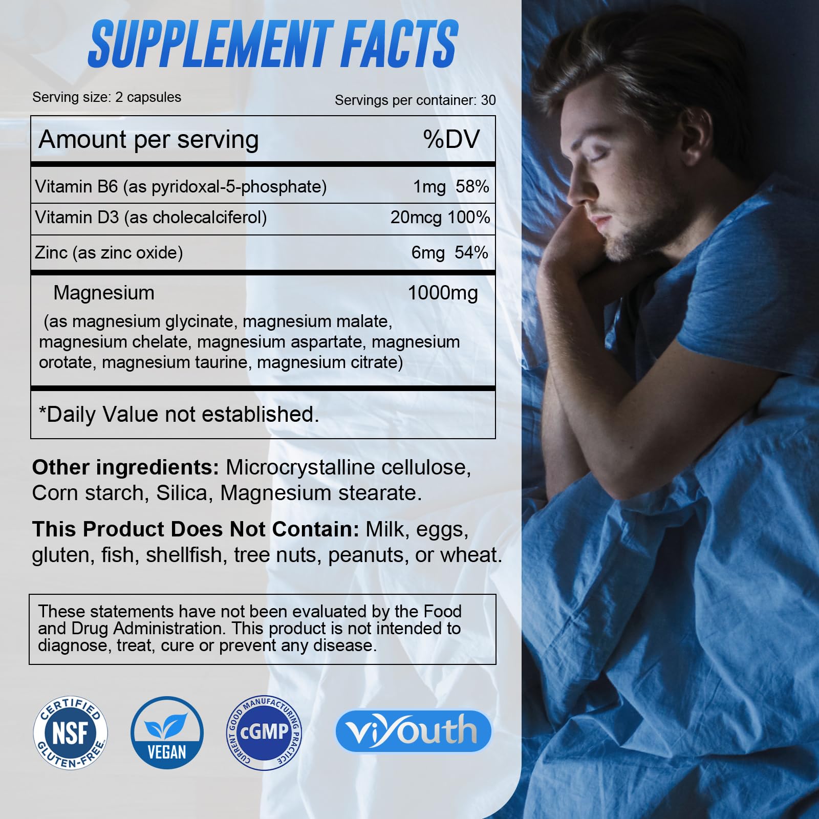 Magnesium 7 Complex Supplement Advanced with 7 Forms of Magnesium (Glycinate, Malate, Chelate, Aspartate, Orotate, Taurine, Citrate), Zinc, Vitamin D3 & Vitamin B6 - Maple Wellness Supplements