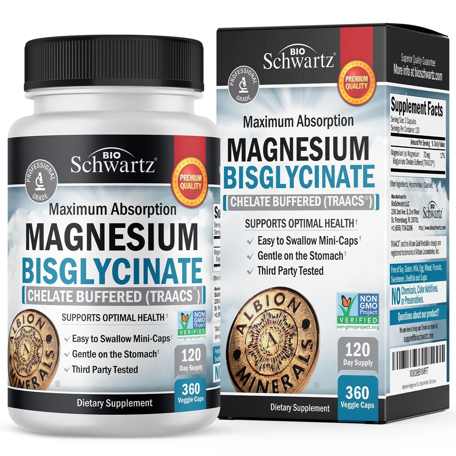Magnesium Bisglycinate Chelated Supplement - High Absorption Magnesium Glycinate Supplement for Women and Men - Sleep, Muscle, Bone & Joint Support - Maple Wellness Supplements
