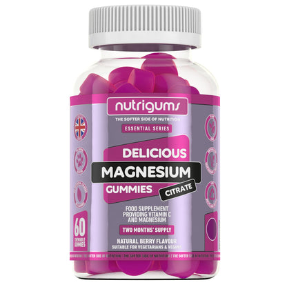 Magnesium Citrate 1250mg & Vitamin C Gummy | Mixed Berry Flavour | 60 Vegan Gummies - Maple Wellness Supplements