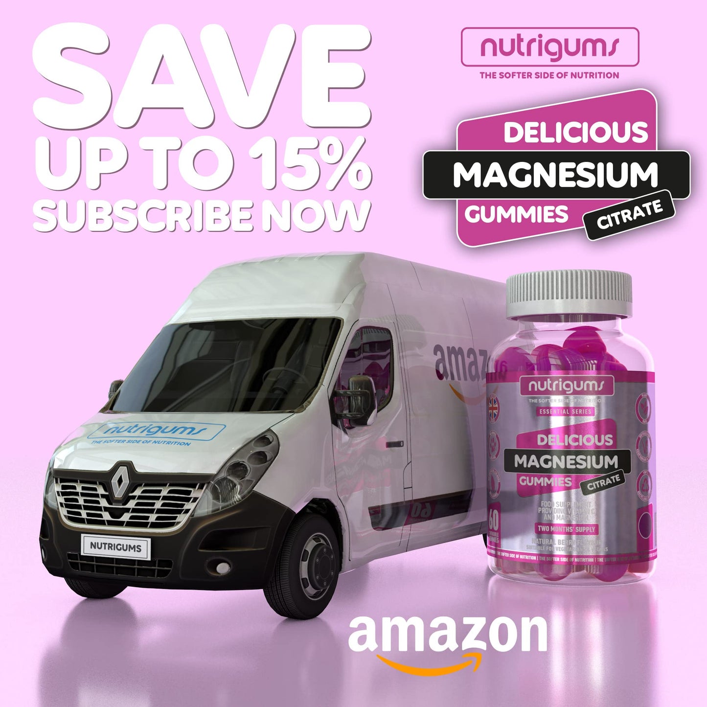 Magnesium Citrate 1250mg & Vitamin C Gummy | Mixed Berry Flavour | 60 Vegan Gummies - Maple Wellness Supplements