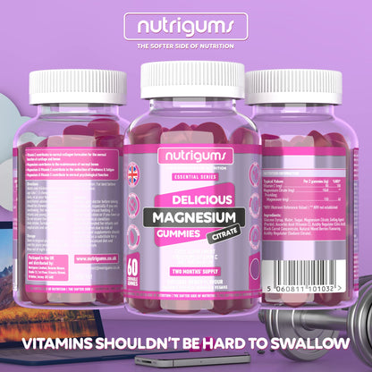 Magnesium Citrate 1250mg & Vitamin C Gummy | Mixed Berry Flavour | 60 Vegan Gummies - Maple Wellness Supplements