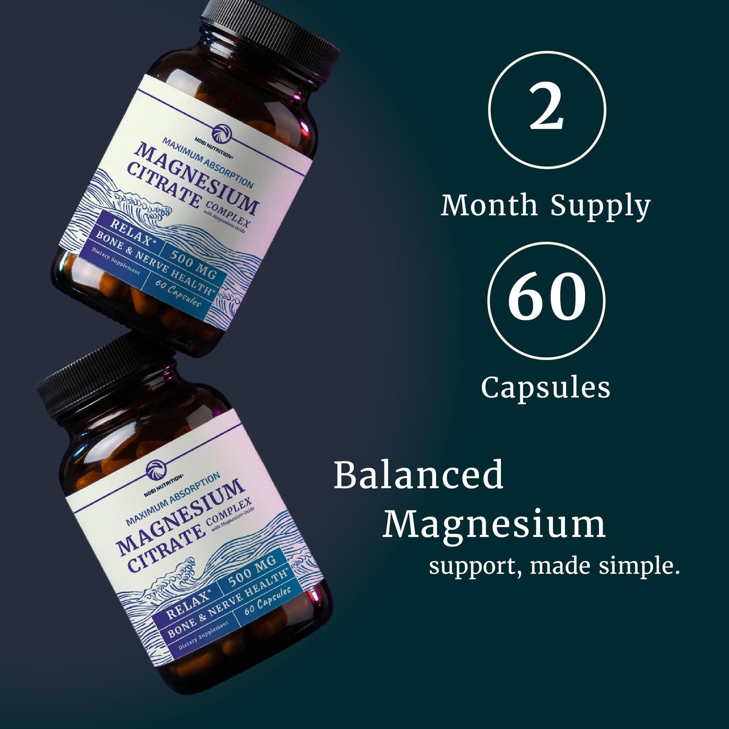 Magnesium Citrate Complex 500 MG for Constipation & Digestion Support | High Absorption Magnesium Supplement | Citrato de Magnesio | Calm & Relaxation - Maple Wellness Supplements