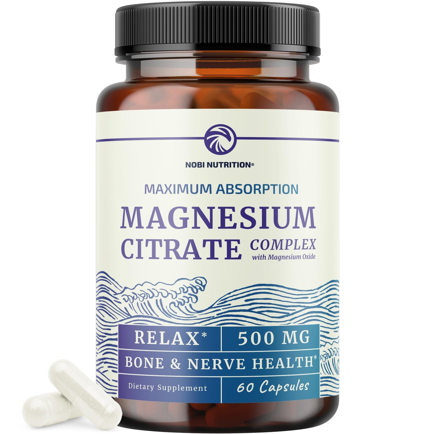 Magnesium Citrate Complex 500 MG for Constipation & Digestion Support | High Absorption Magnesium Supplement | Citrato de Magnesio | Calm & Relaxation - Maple Wellness Supplements