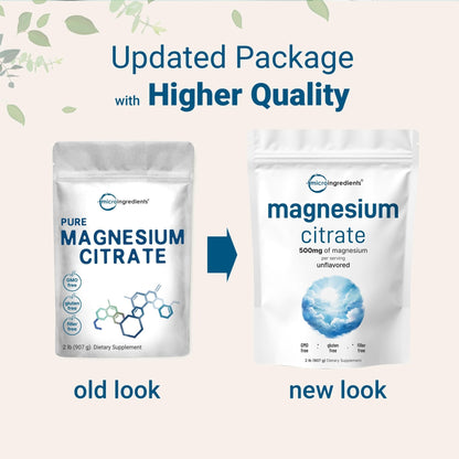 Magnesium Citrate Powder, 2lbs | Unflavored Magnesium Supplement | Relaxation and Nutrient Utilization | Easily Absorbed Formula | Non-GMO, Vegan, Gluten Free - Maple Wellness Supplements