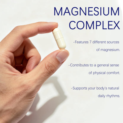 Magnesium Complex 1000mg - 7-in-1 Supplement with Glycinate, Citrate & Malate - Supports Muscle Relaxation, Sleep, Heart Health - High Absorption Capsules, 90 Count (1) - Maple Wellness Supplements