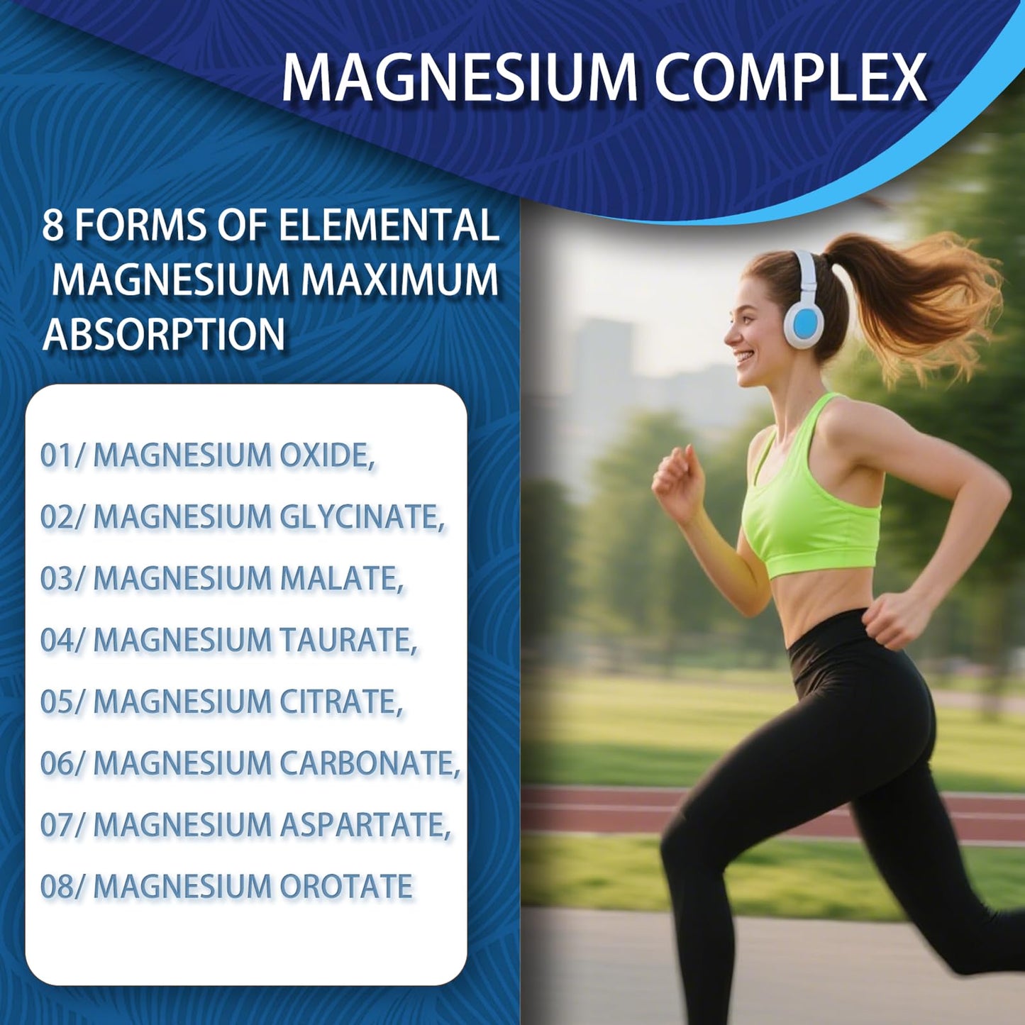 Magnesium Complex 1000mg with 8 Forms – Glycinate, Citrate, Malate, Taurate for Absorption – Supports Bone, Muscle, Energy & Recovery – Vegan, Non-GMO, 90 Capsules (1) - Maple Wellness Supplements