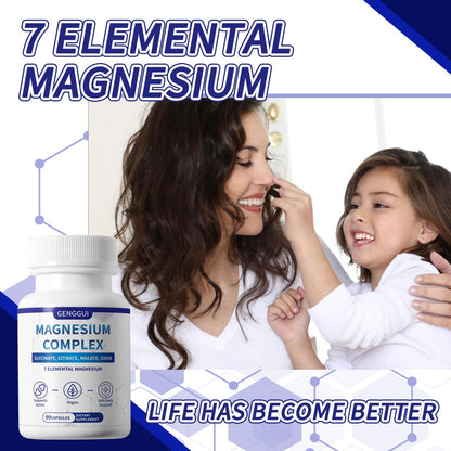 Magnesium Complex 1000mg with 8 Types - Glycinate, Citrate, Malate - Supports Muscle Relaxation, Bone Health, Energy Production & Sleep - High Absorption, Non-GMO, Vegan Capsules, 90 Count (001) - Maple Wellness Supplements