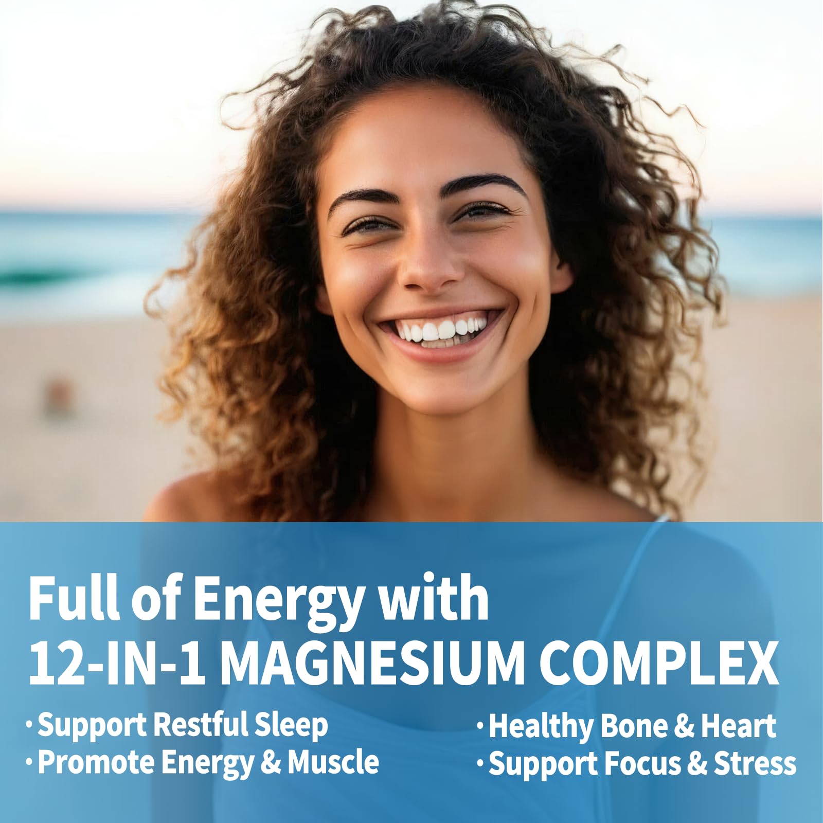 Magnesium Complex 12 in 1 Supplement for Women & Men 700mg, Magnesium Glycinate with Vitamin D3 K2, Citrate Malate Oxide Taurate Aspartate Orotate, for Relaxation, Heart, Energy, Muscle, 120 Capsules - Maple Wellness Supplements