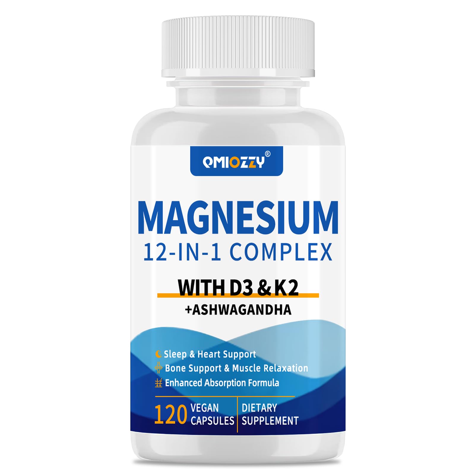 Magnesium Complex 12 in 1 Supplement for Women & Men 700mg, Magnesium Glycinate with Vitamin D3 K2, Citrate Malate Oxide Taurate Aspartate Orotate, for Relaxation, Heart, Energy, Muscle, 120 Capsules - Maple Wellness Supplements