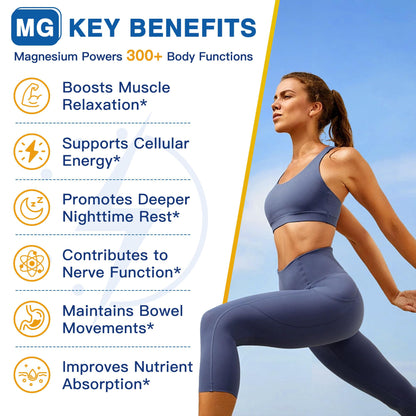 Magnesium Complex 500mg, Magnesium Glycinate, Malate & Citrate - High Absorption Chelated Triple Magnesium Supplement with Zinc, Vitamin D3 for Muscle, Nerve, Bone & Immune Support, Vegan 120 Capsules - Maple Wellness Supplements