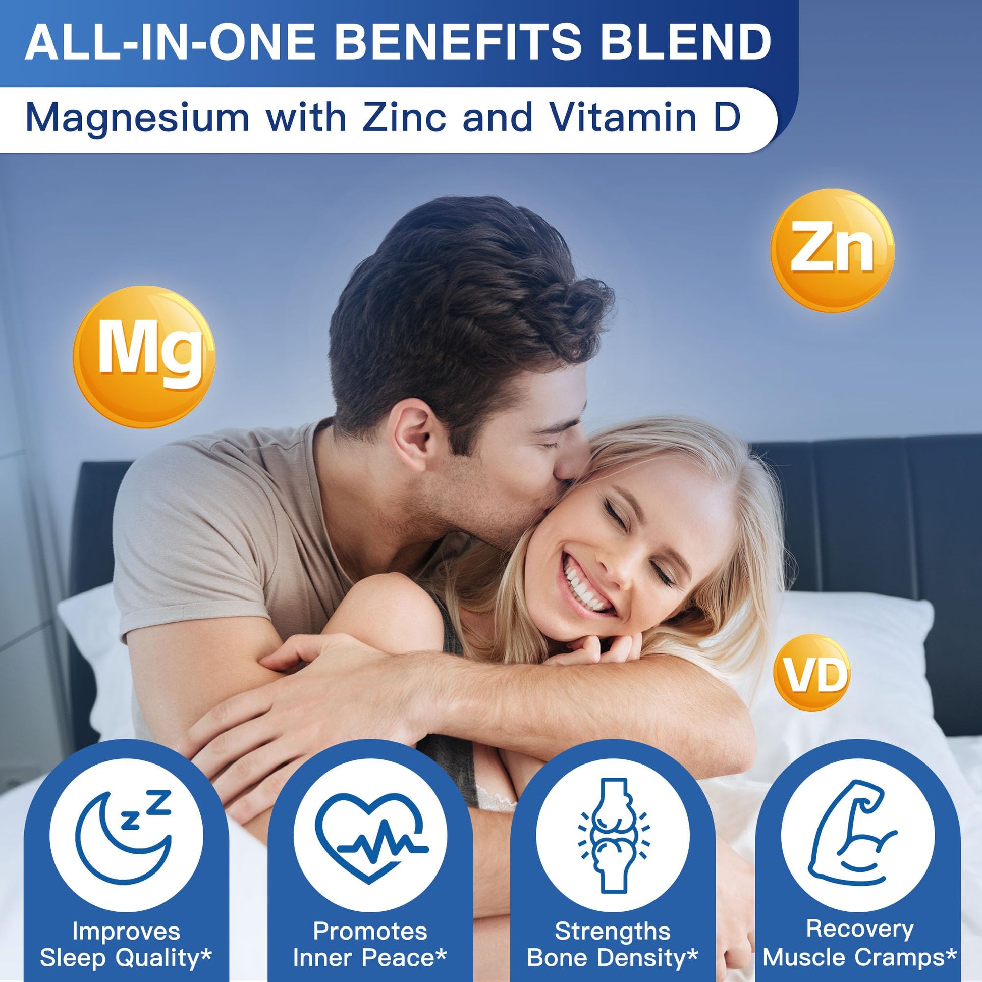 Magnesium Complex 500mg, Magnesium Glycinate, Malate & Citrate - High Absorption Chelated Triple Magnesium Supplement with Zinc, Vitamin D3 for Muscle, Nerve, Bone & Immune Support, Vegan 120 Capsules - Maple Wellness Supplements