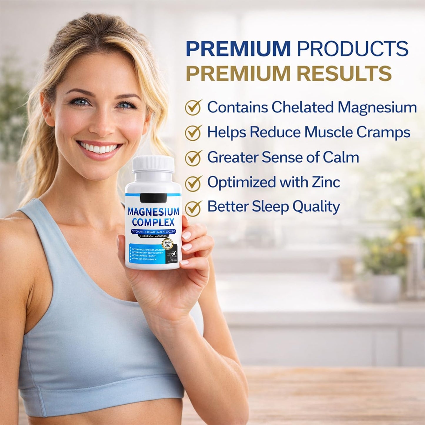 Magnesium Complex for Women & Men 1000mg — 7-in-1 Magnesium (Glycinate, Citrate & Malate) for Sleep Support, Stress Relief, Muscle Recovery — Vegan, 60 Capsules - Maple Wellness Supplements