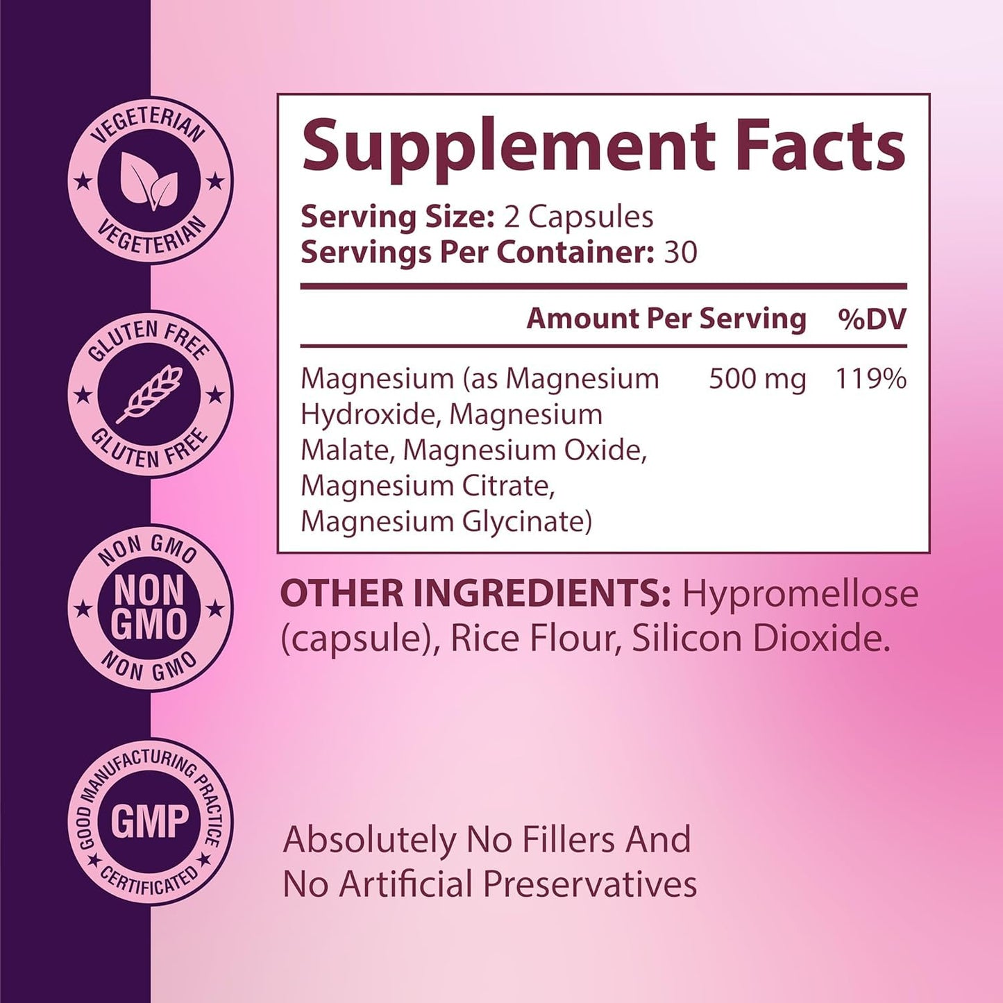 Magnesium Complex for Women – Spectrum 5-Form Magnesium Complex (500 mg), High Absorption Glycinate, Citrate, Oxide & Malate – Vegan, Non-GMO Supports Sleep, Energy, Hormone & Bone – 60 Capsules - Maple Wellness Supplements