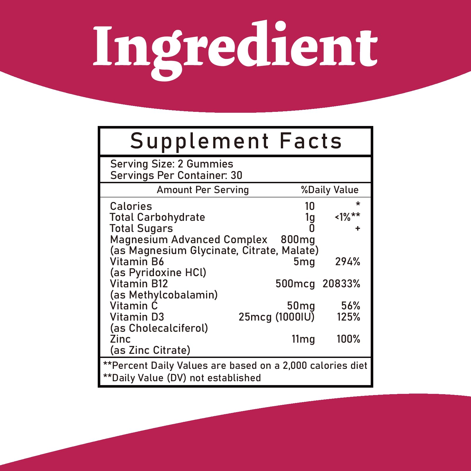 Magnesium Complex Gummies 800mg - 60 Counts Magnesium Glycinate&Citrate&Malate Gummy for Rest Muscle Function - Maple Wellness Supplements