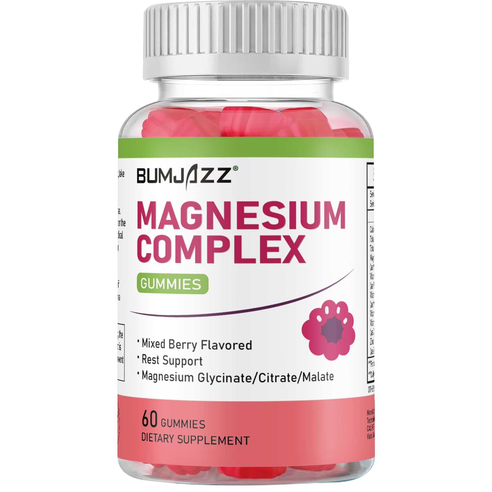 Magnesium Complex Gummies 800mg - 60 Counts Magnesium Glycinate&Citrate&Malate Gummy for Rest Muscle Function - Maple Wellness Supplements