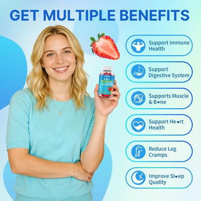 Magnesium Complex Gummies for Women Men 8 in 1, Magnesium Glycinate, Citrate, Malate, Taurate, Supports Bones, Muscle, Nerve Health, Sugar-Free, Vegan Non-GMO, Strawberry Flavor, 120 Count - Maple Wellness Supplements