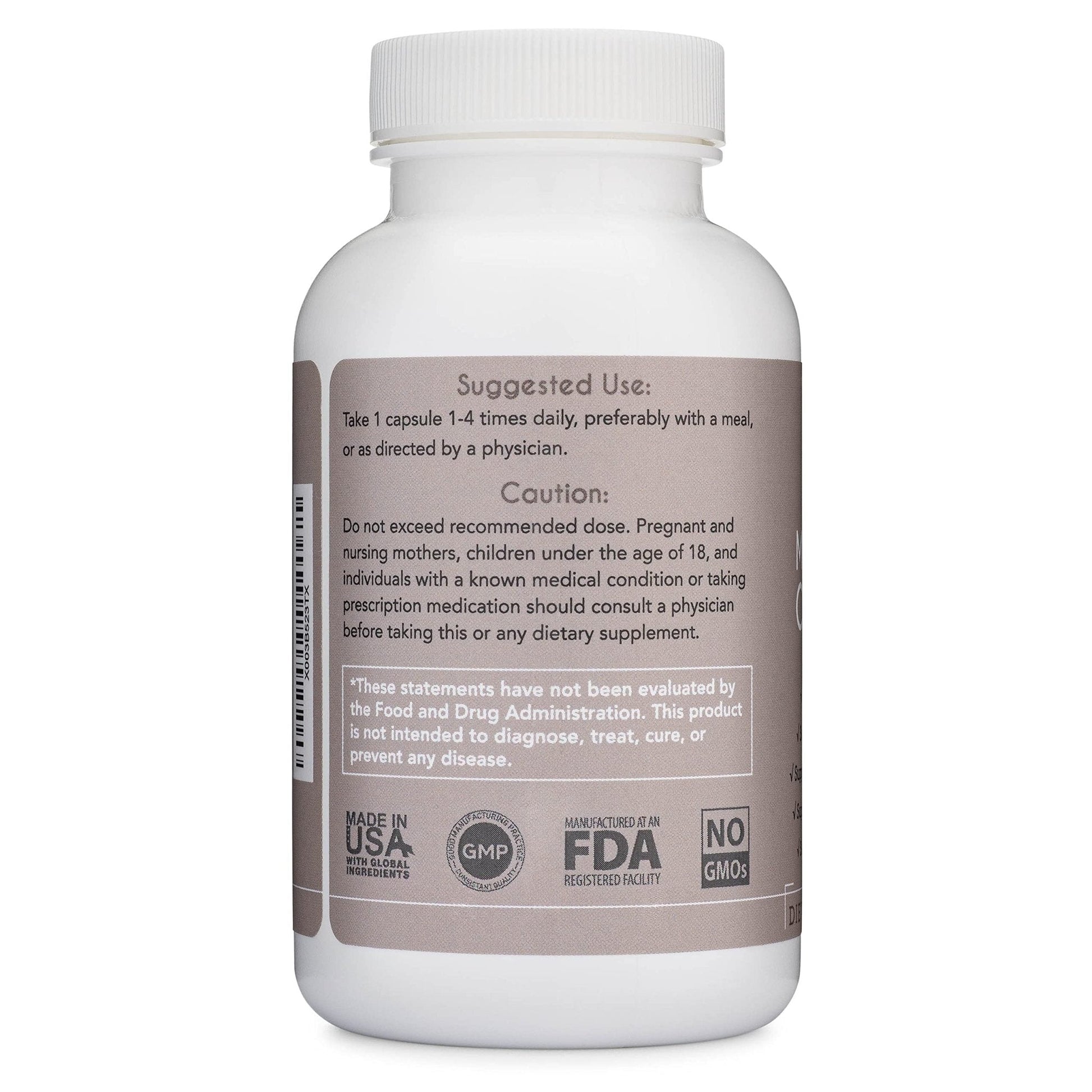 Magnesium Complex - Lifted Naturals Magnesium Supplement w/Bisglycinate, Malate, Taurate - 120 Capsules - Bioavailable Magnesium Formula for Mood, Sleep, Energy Support* - Maple Wellness Supplements