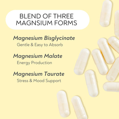 Magnesium Complex - Lifted Naturals Magnesium Supplement w/Bisglycinate, Malate, Taurate - 120 Capsules - Bioavailable Magnesium Formula for Mood, Sleep, Energy Support* - Maple Wellness Supplements
