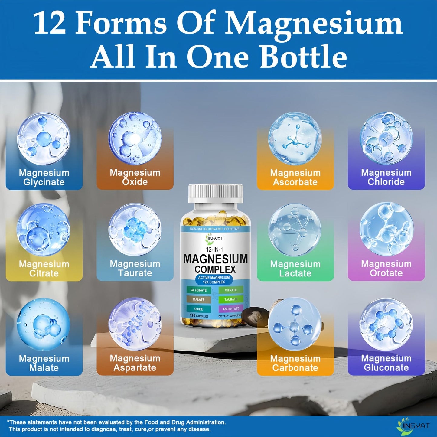 Magnesium Complex Softgels - 12-in-1 Magnesium Supplement with Glycinate,Citrate,Malate,Oxide,Taurate - High Absorption Magnesium Complex for Women & Men for Muscle, Heart, Sleep, Bone, Nerve Support - Maple Wellness Supplements