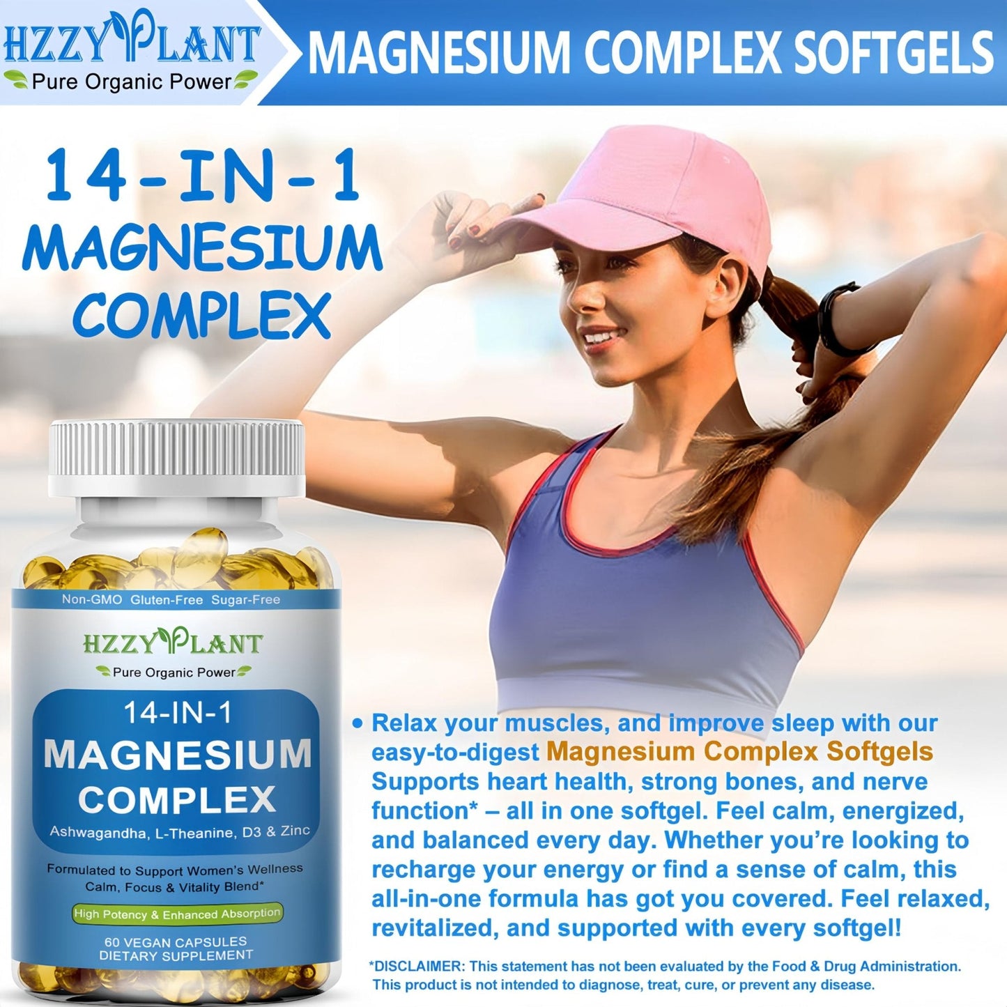 Magnesium Complex Softgels, High Absorption Magnesium Supplement with Glycinate, Citrate, Malate, Taurate, 14-in-1 Magnesium Complex for Women & Men for Muscle, Heart, Sleep Support, 2 Month Supply - Maple Wellness Supplements