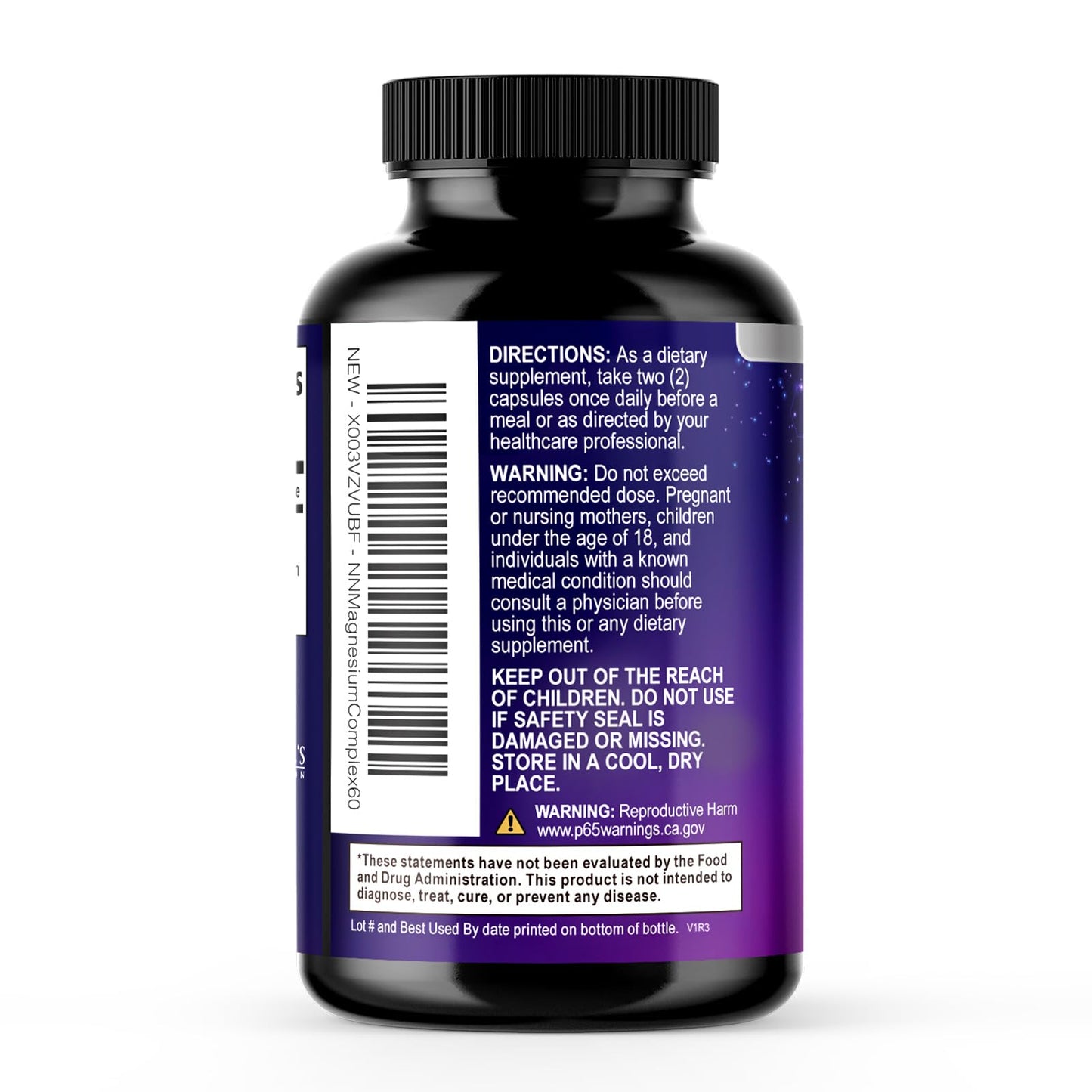 Magnesium Complex Supplement - Magnesium 500 mg Per Serving - 4 in 1 High Absorption Blend - 100% Chelated Magnesium Glycinate with Malate, Citrate & Oxide - Vegan Complex - USA Bottled - 60 Capsules - Maple Wellness Supplements