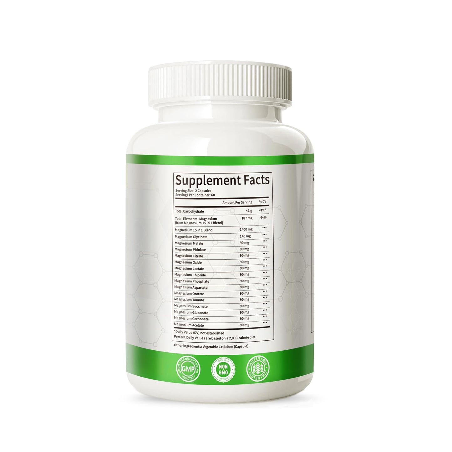 Magnesium Complex with 15 Types Magnesium Glycinate Citrate Malate Taurate Oxide Carbonate Chloride Orotate Magnesio Muscle, Heart, Relaxation & Nerves 120 Vegan Capsules, 60-Day Supply - Maple Wellness Supplements