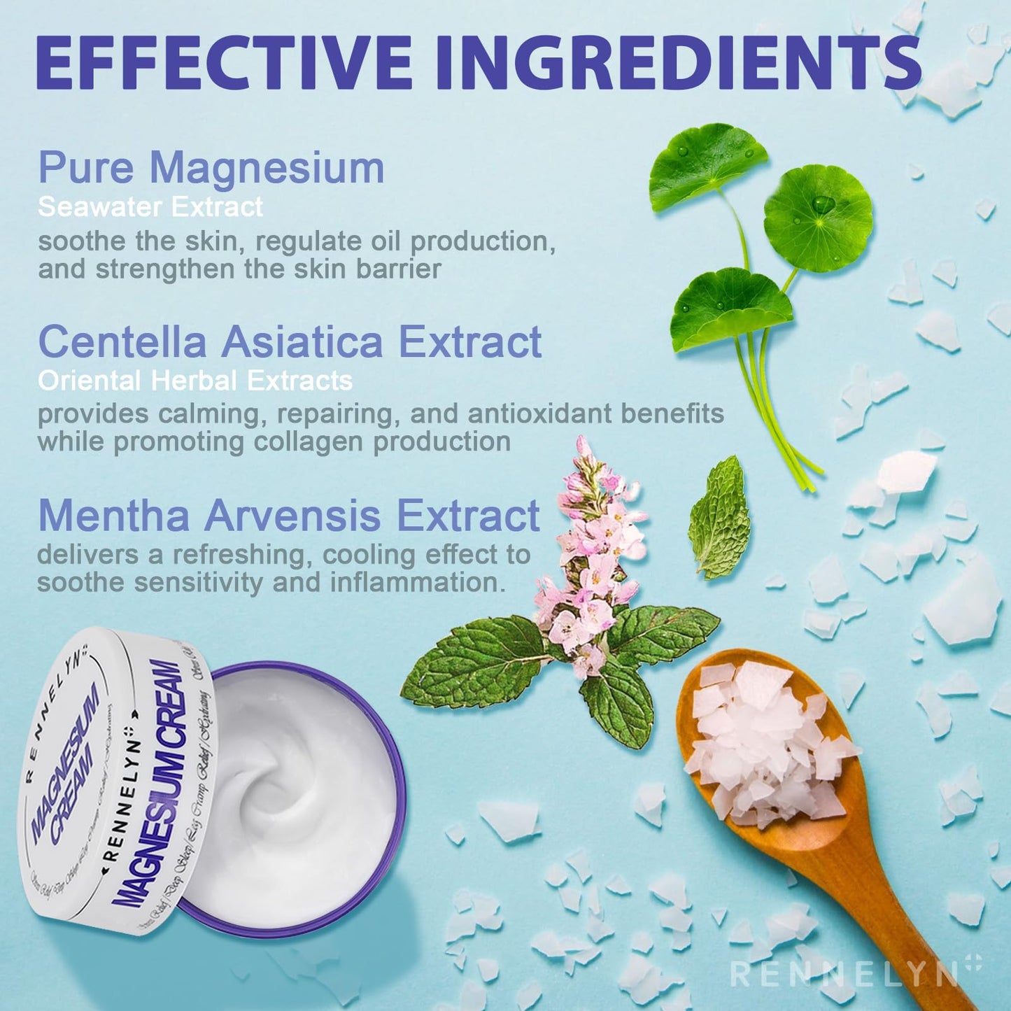 Magnesium Cream Leg Cramps: Soothing Lotion with Magnesium Glycinate, Malate, & Chloride (3 OZ FL, Lavender) - Maple Wellness Supplements