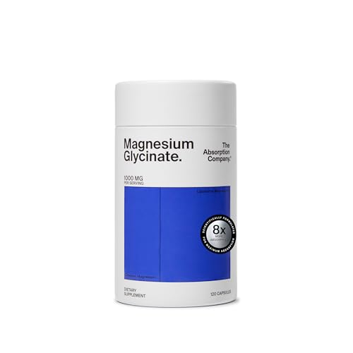 Magnesium Glycinate 1000mg - Liposomal Magnesium Bisglycinate for Max Absorption - Extra Strength to Support Body and Mind, Non-Laxative, Vegan, Gluten-Free - 120 Capsules - Maple Wellness Supplements