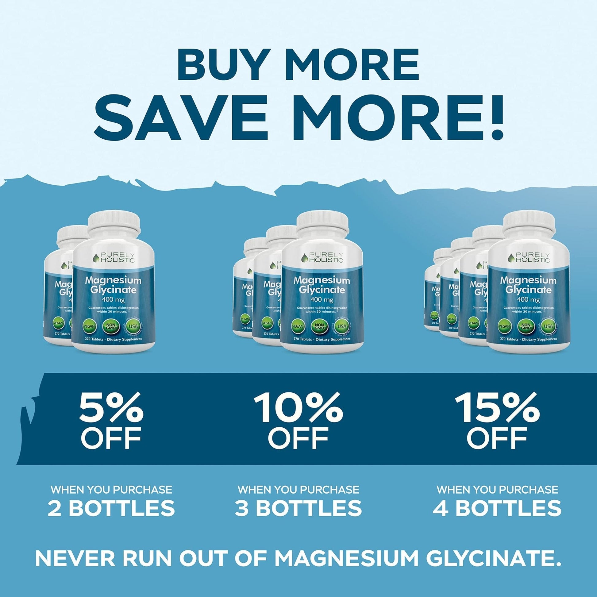 Magnesium Glycinate 400mg - 270 Magnesium Tablets (not Capsules) - 400 mg Elemental Magnesium - Highly Bioavailable - Vegan and Vegetarian - for Improved Sleep, Stress Relief & Cramp Defense - Maple Wellness Supplements
