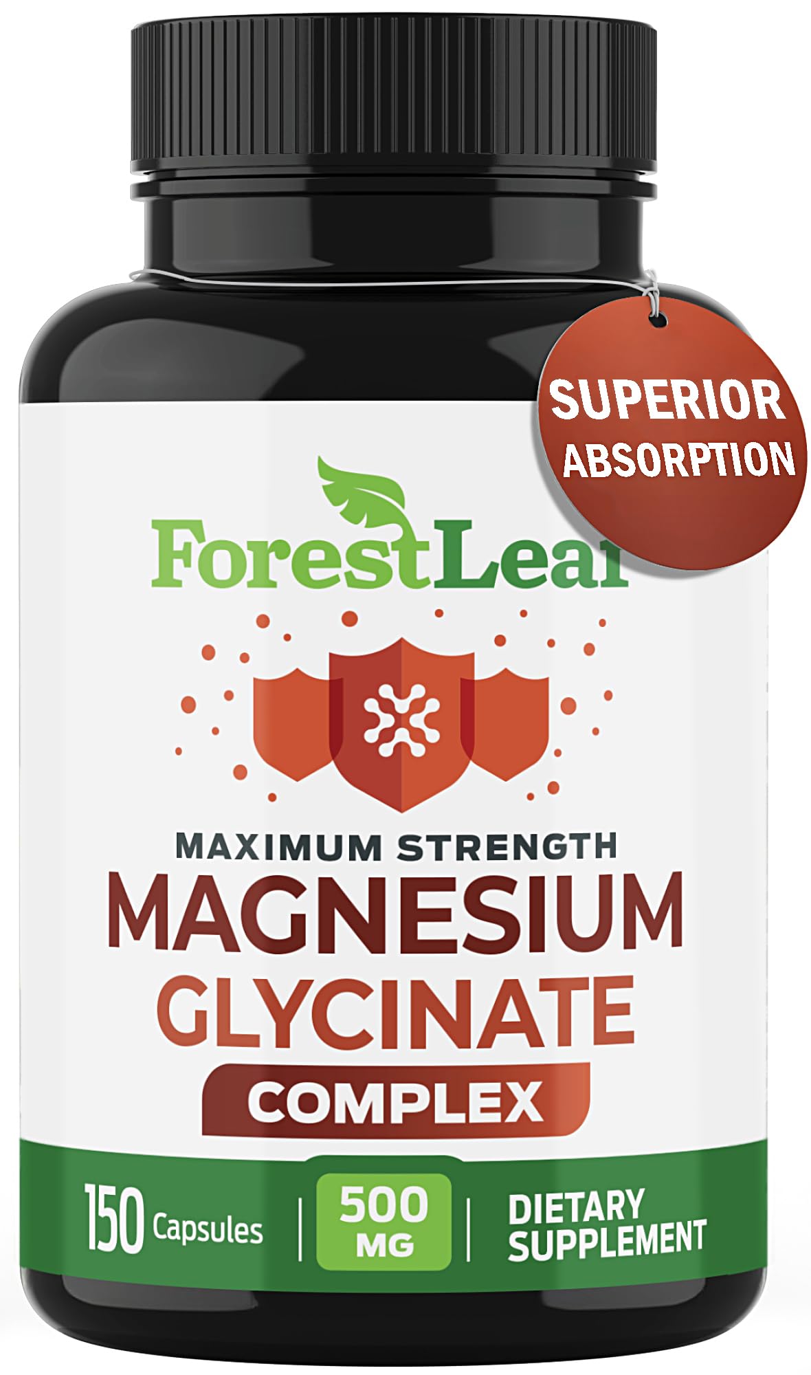 Magnesium Glycinate 500mg Complex - Magnesium Supplement Capsules for Sleep and Calmness - Non-GMO, 3rd Party Tested - Maple Wellness Supplements
