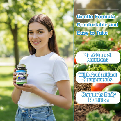 Magnesium Glycinate 500mg with Vitamin D3 – High Absorption Magnesium Supplement with Veggies Design – Supports Bone & Muscle Function and Energy – Non-GMO, Gluten-Free – 120 Veg Capsules - Maple Wellness Supplements