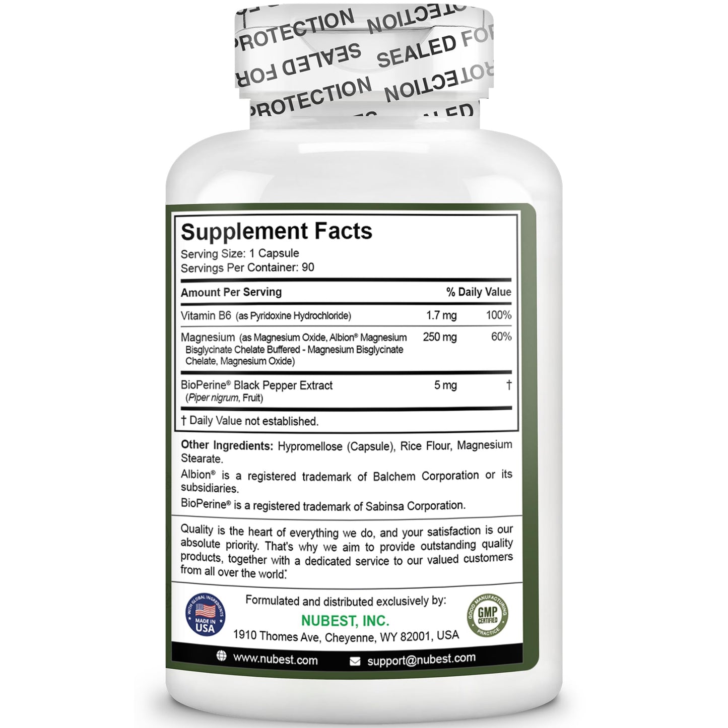 Magnesium Glycinate Chelate Complex with Albion Magnesium Bisglycinate Chelate, Vitamin B6 & BioPerine for Bone, Muscle, Natural Sleep, - Maple Wellness Supplements