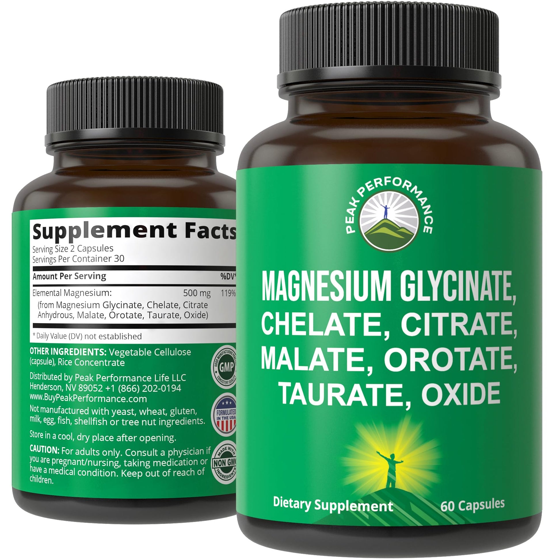 Magnesium Glycinate + Citrate + Malate + Chelate + Orotate + Taurate + Oxide. 7 Forms of Magnesium Complex. 500mg Supplement Capsules for Women & Men. 2 Pills for Sleep, Leg Cramps, Muscles - Maple Wellness Supplements