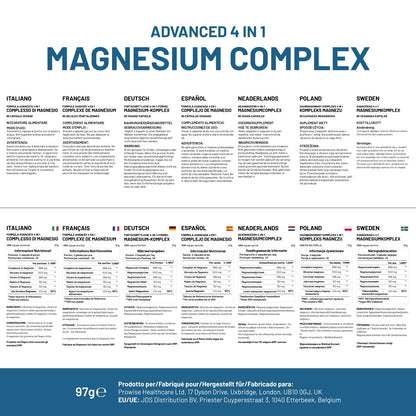 Magnesium Glycinate Complex 4 in 1-1866mg per Serving | Precise 404mg Elemental Magnesium dose | Added Magnesium Glycinate, Citrate, Malate & Taurate | 90 Vegan Capsules - by Prowise - Maple Wellness Supplements
