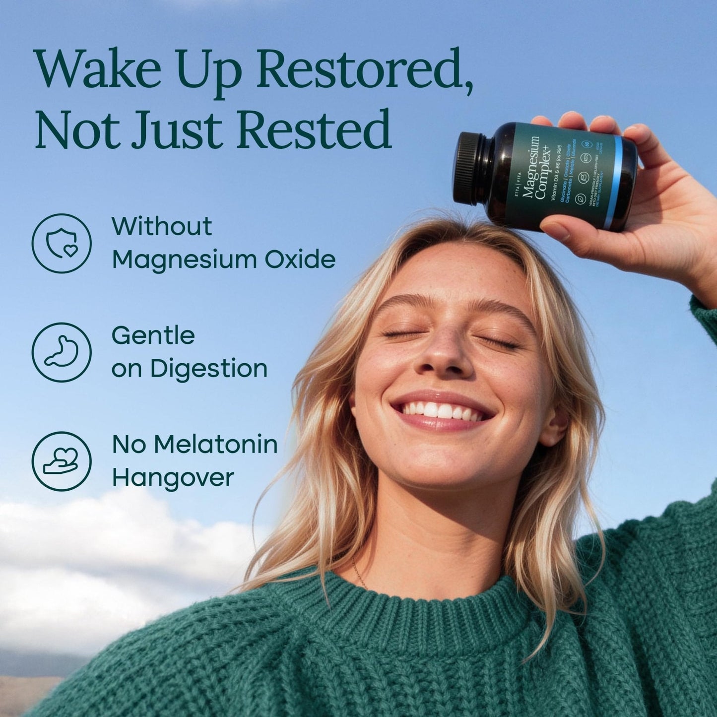 Magnesium Glycinate Complex 500mg (7-in-1) with D3, B6 (P5P) & Manganese - Multi-Form Blend - Supports Sleep & Muscle Health [Oxide-Free] - Maple Wellness Supplements