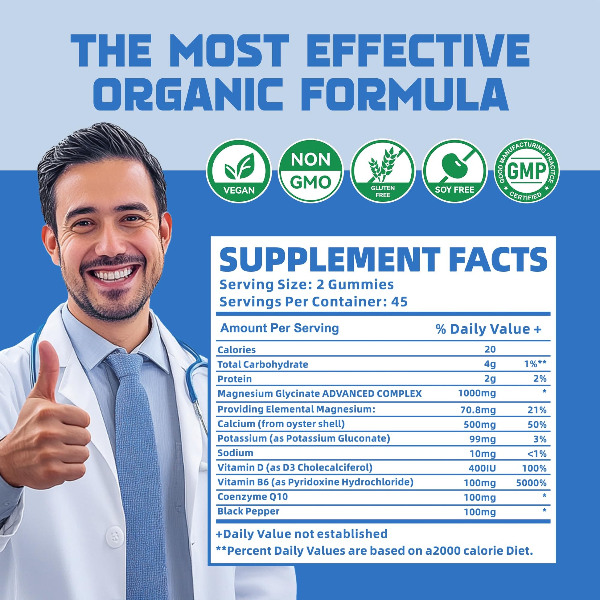 Magnesium Glycinate Gummies 1000mg with Magnesium L-Threonate,Chelated Magnesium Potassium Complex Supplement with VitD, B6, CoQ10, Calcium,Supports for Memory - Maple Wellness Supplements