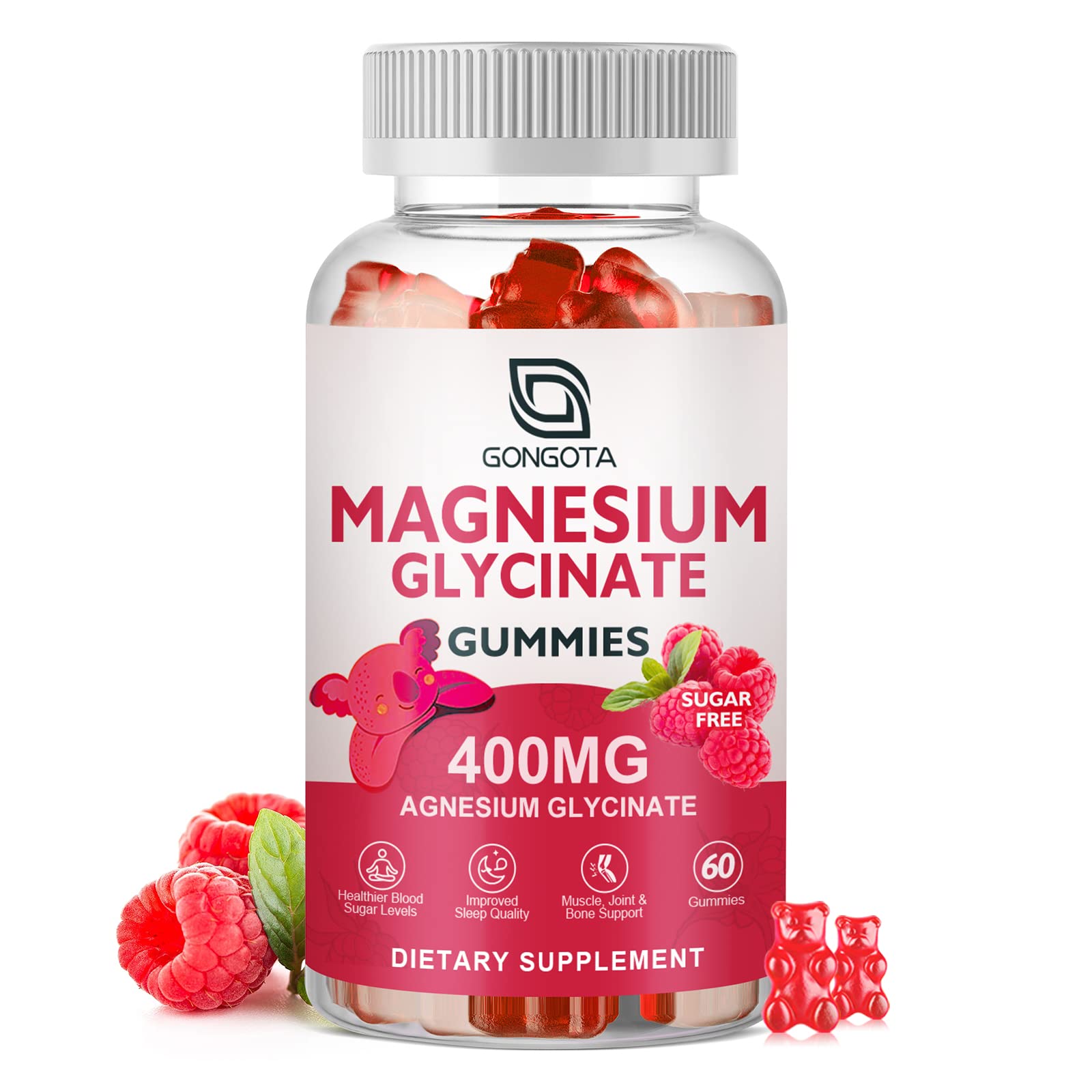 Magnesium Glycinate Gummies 400 mg with 100 mg Composite magnesium - Chelated Magnesium Potassium Supplement with Vitamin D, B6 Supports Calm, Sleep, Memory & Muscle - Maple Wellness Supplements