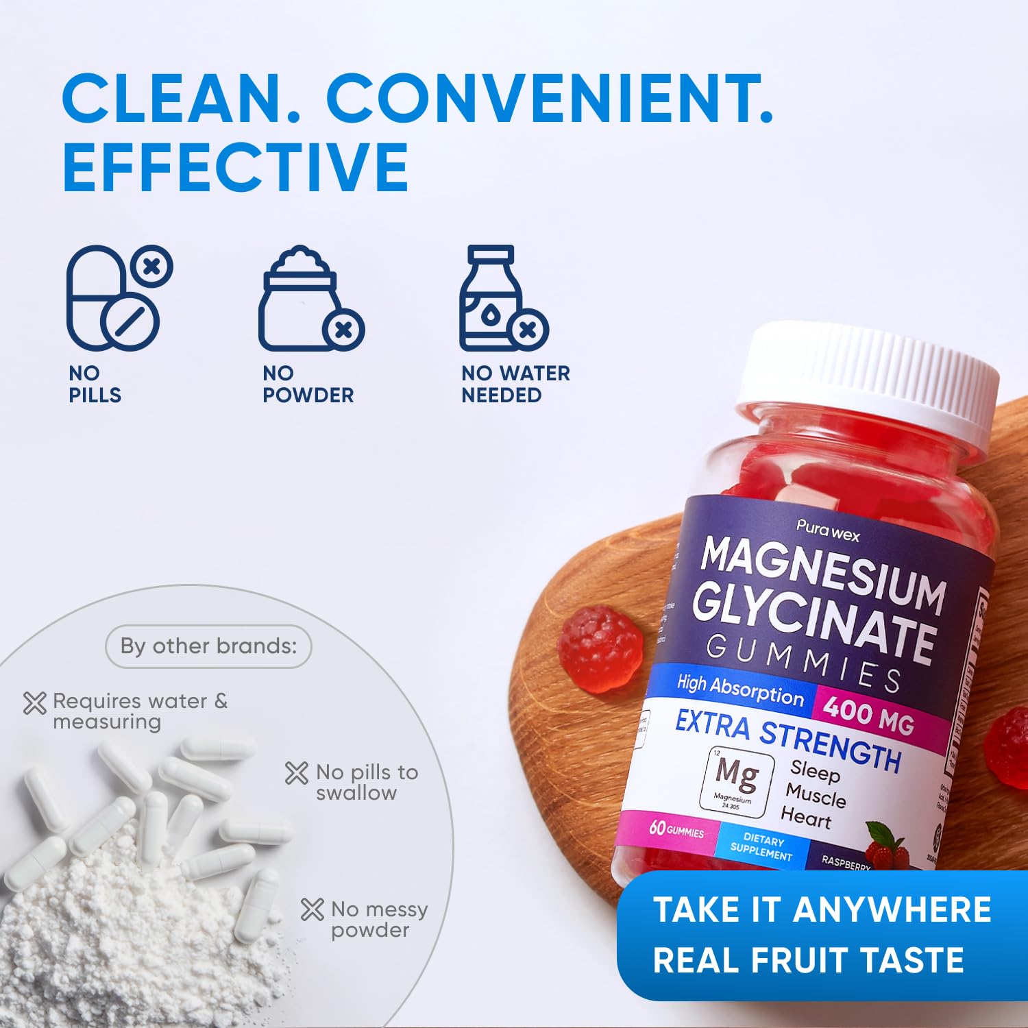 Magnesium Glycinate Gummies 400mg, High Absorption Magnesium Supplement for Women - Maple Wellness Supplements