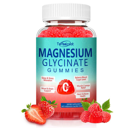 Magnesium Glycinate Gummies 400mg, Sleep & Relaxation Support, Sugar Free Vegan Magnesium Gummies for Adults Magnesium Supplements for Muscle Cramps, Stress Relief, Calm Mood,High Absorption, 60 Count - Maple Wellness Supplements