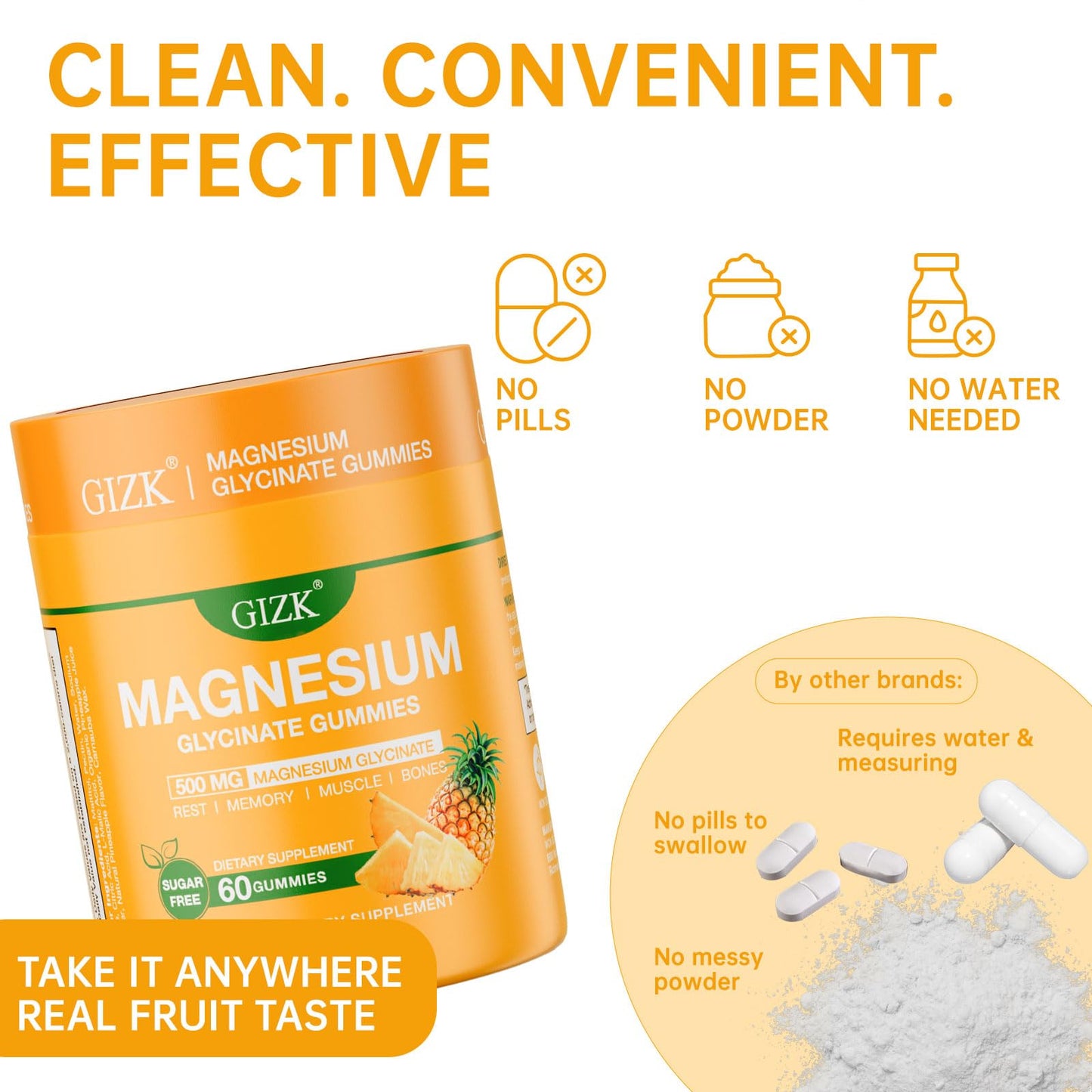 Magnesium Glycinate Gummies 500mg – Sugar Free Magnesium Gummies for Sleep, Stress, Muscle & Nerve Support – for Adults & Kids 4+, Vegan, - Maple Wellness Supplements