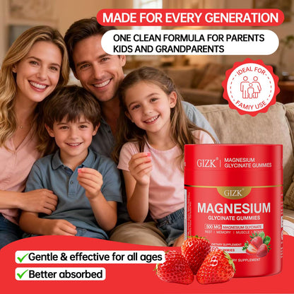 Magnesium Glycinate Gummies 500mg – Sugar Free Magnesium Gummies with L-Theanine - Sleep, Calm, Stress Relief for Adults & Kids 4+ - Maple Wellness Supplements