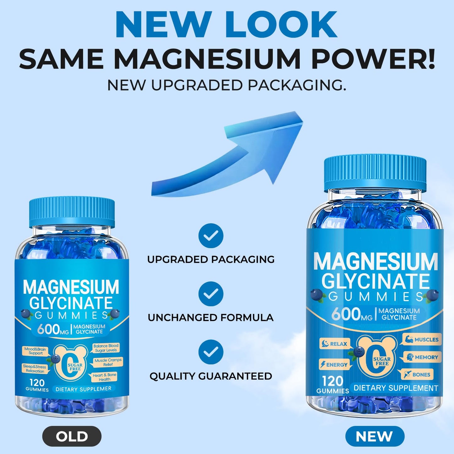 Magnesium Glycinate Gummies 600mg, Chewable Sugar Free Potassium Magnesium Gummies with Manganese Glycinate, Vitamin D, B6, and CoQ10 for Calm Suppor - Maple Wellness Supplements